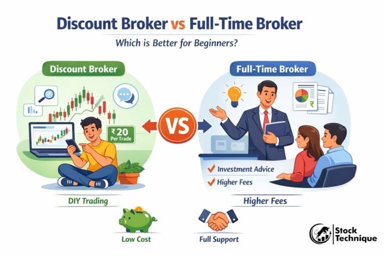 difference between discount broker and full-time broker